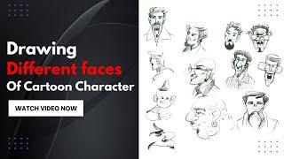 Drawing Different Faces Of Cartoon Character | Face Sketch | Time-lapse