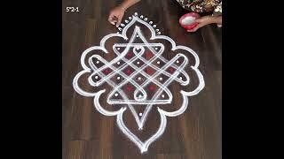 Small and Beautiful Sikkukolam using 5*2-1 straight dots