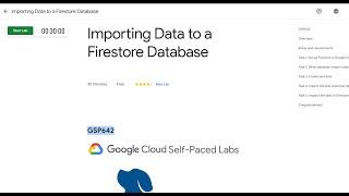 Importing Data to a Firestore Database || GSP642 || AUGUST LAB CHALLENGE