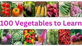 100 Vegetables to Learn | 100 Vegetable Names every kid should know