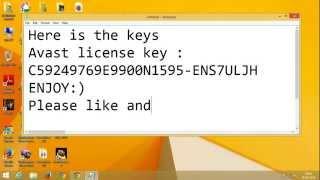 Avast free antivirus 9 2014 License Key lifetime