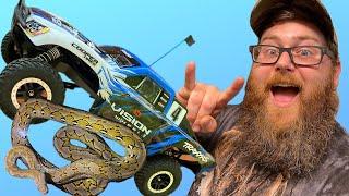 RC TRUCKS AND MY RETICULATED PYTHON!!! ERIC CHAMBERS