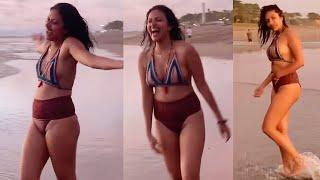 Amala Paul Enjoying at Kovalam Beach | Actress Amala Paul Latest Videos | Amala Paul Bikini Videos