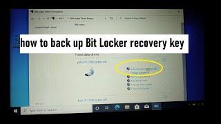 how to back up bit locker recovery key