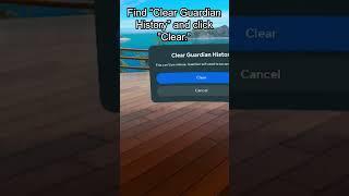 How do you clear guardian history in Oculus Meta Quest 2?