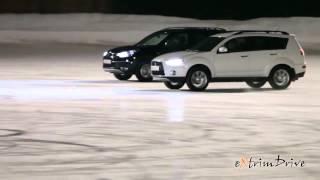 TV Ad of 2 cars and owners dancing on ice