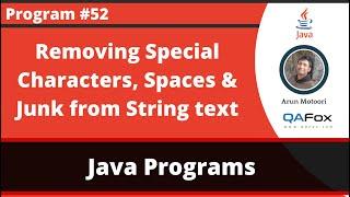 Java program to remove special characters, spaces and other junk from the given String text