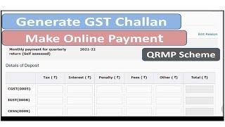 Generate GST Challan and make online Payment of Taxes
