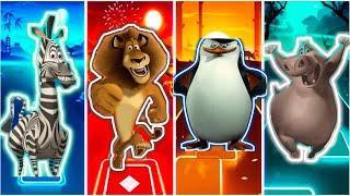 HEROES MADAGASCAR: MARTY - ALEX - KOWALSKI - GLORIA| Tiles Hop EDM RUSH