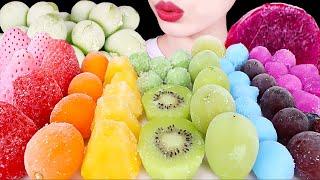 ASMR MUKBANG｜FROZEN FRUITS 얼린 과일 STRAWBERRY, PINEAPPLE, GRAPE, KIWI, ICE CREAM etc. EATING SOUNDS 먹방