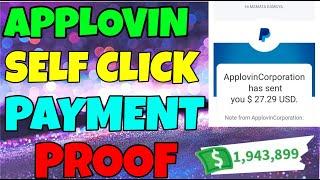 Applovin payment proof | Applovin self click payment proof | Applovin earning trick