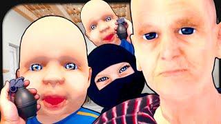 3 kleine Kinder und der Unfall von Oma!  Granny Simulator