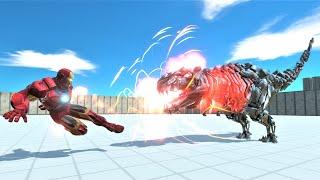 Superhero vs tek rex animal revolt battle simulator