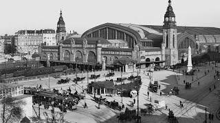 Hamburger Hauptbahnhof um 1910 | HEDAG Elektro-Taxis | Straßenbahn | Pferdekutschen | RetroCutFilm