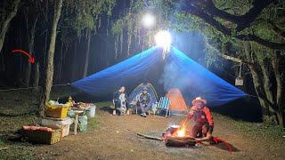 (Na escuridão do camping!)noite fria feijoada e pescaria raiz!!( parte1)
