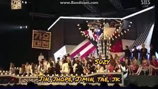 BTS reaction to SUZY ( Gayo daejun 2014) BTS x SUZY moment