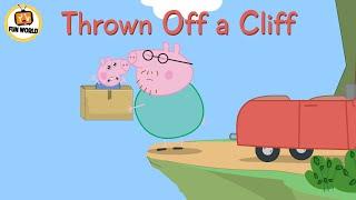 George Pig Thrown Off a Cliff | George Pig is stuck in a box #funnycartoon #peppapig #peppapigparody