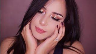 مكياج مناسبات برونزي براق  | Bronze Glitter Eye Makeup