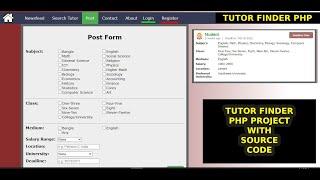 Online Tutor Finder website using PHP, HTML, CSS, JavaScript 2022 | Web Projects