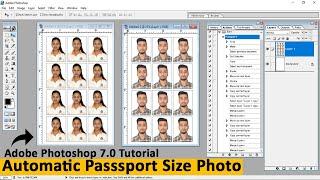 Photoshop Tutorial - How to make Automatic Passport Size Photo in Adobe Photoshop 7.0 | Just 1 click