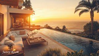 Elegant Jazz Symphony - Sunny Morning Seaside Villa with Smooth Bossa Nova Jazz to Work, Study