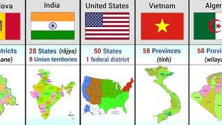 Administrative Division by Country Comparison With Map