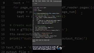 Convert Any Text Book To Audio Book Using Python Simple Code