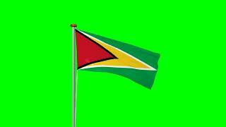 Guyana COUNTRY FLAG ANIMATED GREEN SCREEN EFFECT BACKGROUND VIDEO