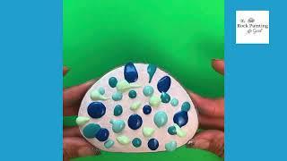 Starry Night | Saran Squish | Rock Painting | Rock Painting Art #rockpaintingideas #painting