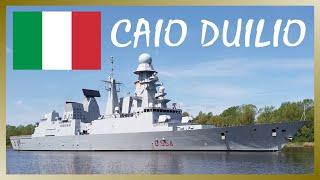 Italian Navy Destroyer CAIO DUILIO transits Germany's Kiel Canal