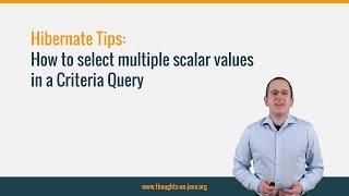 Hibernate Tip: Select multiple scalar values in a CriteriaQuery