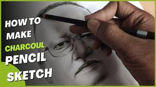 How to make charcoal pencil sketch portrait / Artist Neelu patlare