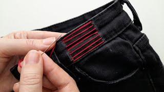 How to Downsize Your Jeans Waist in 10 Seconds ⏳ No Sewing Machine Needed