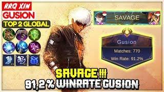 SAVAGE !!! 91,2 % Winrate Gusion [ Top Global Gusion ]  RRQ X I N !!! - Mobile Legends