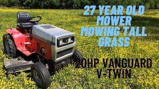 1996 White (MTD) GT-2055 - 27 year Old Mower Mowing Tall Grass - Full Length Video - Mowing Sounds