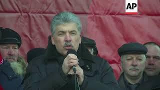 Communist presidential candidate addresses rally in central Moscow