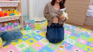 搾乳機を使っていた頃は…【人妻】