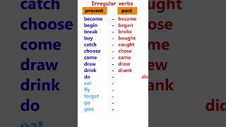 Irregular Verbs; 15 Essential Verbs for Beginners (Present & Past Forms)