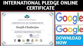 International Pledge Certification | certification of commitment | Free Certificate | Online Govt |