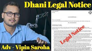 Dhanii Legal Notice Vipin Saroha (Adv Mumbai Highcourt) Vipin Saroha Dhanii Legal Notice