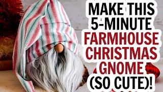 Easy Christmas Sock Gnome / DIY Christmas Gnome / Gnomes DIY / No Sew Gnome / 5 Minute Gnome