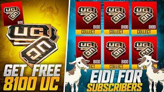 Wow  | Eidi For Subscribers | Get Free 8100Uc | Eid Special | Pubgm