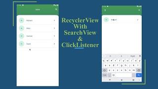 RecyclerView  - Android Recyclerview with Search View and on click open new activity