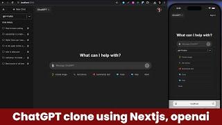 Create a ChatGPT Clone using Next.js, OpenAI, Firebase & Tailwind CSS | Full Tutorial