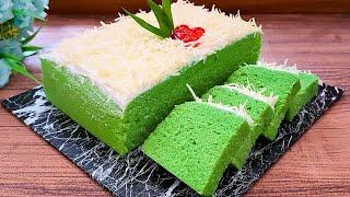 Super lembut empuk ngak seret enak bikin nagih resep bolu pandan santan