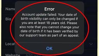 Twitter Fix Account update failed your date of birth | account update failed your date of birth