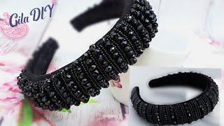 Tiara Bordadas de Pérolas, How to make a beaded  headband, Headband with pearls, Oбодок с  бисером