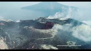 Krakatau volcano: a 3km flight to Anak Krakatau -4K footage