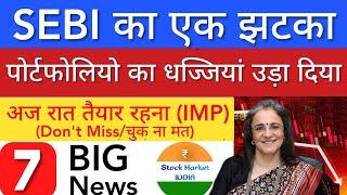 SEBI का बड़ा झटका  SHARE MARKET LATEST NEWS TODAY • TOMORROW ANALYSIS • STOCK MARKET INDIA