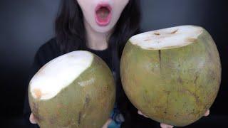 ASMR Drinking, eating and smashing coconuts